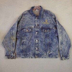 Vintage NASCAR Richard Petty Jacket Men's XL Acid Wash Jean Denim Trucker USA
